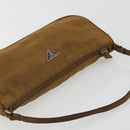 PRADA Accessory Pouch Nylon Brown Silver Auth 189617-6