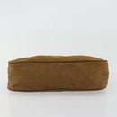 PRADA Accessory Pouch Nylon Brown Silver Auth 189617-9