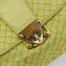 BOTTEGA VENETA INTRECCIATO Hand Bag Leather Yellow Gold Auth 189621-17