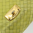 BOTTEGA VENETA INTRECCIATO Hand Bag Leather Yellow Gold Auth 189621-10
