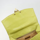 BOTTEGA VENETA INTRECCIATO Hand Bag Leather Yellow Gold Auth 189621-18
