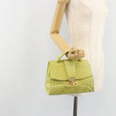 BOTTEGA VENETA INTRECCIATO Hand Bag Leather Yellow Gold Auth 189621-24