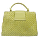 BOTTEGA VENETA INTRECCIATO Hand Bag Leather Yellow Gold Auth 189621-2