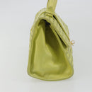BOTTEGA VENETA INTRECCIATO Hand Bag Leather Yellow Gold Auth 189621-4