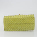 BOTTEGA VENETA INTRECCIATO Hand Bag Leather Yellow Gold Auth 189621-5