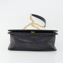 PRADA Chain Shoulder Bag Saffiano Leather Black Gold Auth 189622A-6