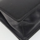 PRADA Chain Shoulder Bag Saffiano Leather Black Gold Auth 189622A-17
