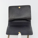 PRADA Chain Shoulder Bag Saffiano Leather Black Gold Auth 189622A-19