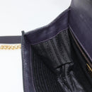 PRADA Chain Shoulder Bag Saffiano Leather Black Gold Auth 189622A-22