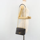 PRADA Chain Shoulder Bag Saffiano Leather Black Gold Auth 189622A-24