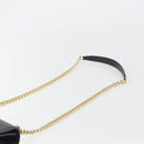 PRADA Chain Shoulder Bag Saffiano Leather Black Gold Auth 189622A-14