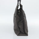 HERMES Her Line MM Hand Bag Canvas Gray Silver Auth 189625-3
