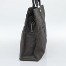 HERMES Her Line MM Hand Bag Canvas Gray Silver Auth 189625-4