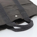 HERMES Her Line MM Hand Bag Canvas Gray Silver Auth 189625-7