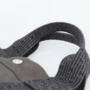 HERMES Her Line MM Hand Bag Canvas Gray Silver Auth 189625-8