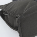 HERMES Her Line MM Hand Bag Canvas Gray Silver Auth 189626-14