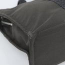 HERMES Her Line MM Hand Bag Canvas Gray Silver Auth 189626-16