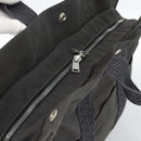 HERMES Her Line MM Hand Bag Canvas Gray Silver Auth 189626-6
