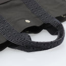 HERMES Her Line MM Hand Bag Canvas Gray Silver Auth 189626-7
