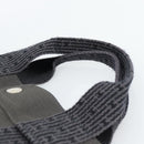 HERMES Her Line MM Hand Bag Canvas Gray Silver Auth 189626-8