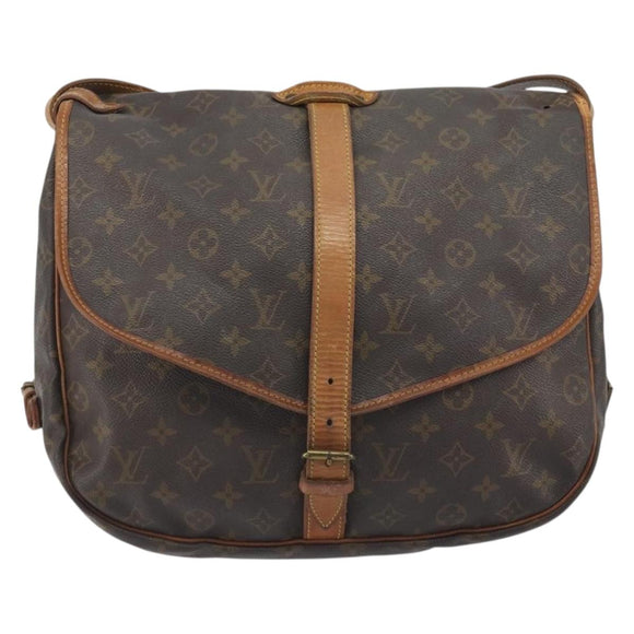 LOUIS VUITTON Monogram Saumur 35 Shoulder Bag M42254 LV Auth 189628
