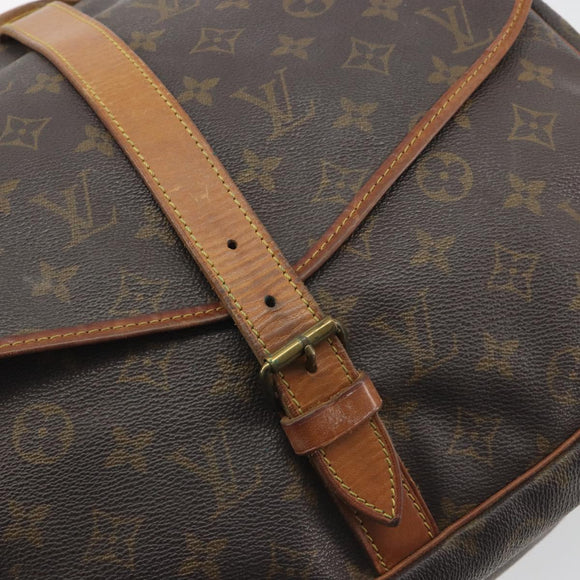 LOUIS VUITTON Monogram Saumur 35 Shoulder Bag M42254 LV Auth 189628