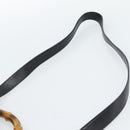 GUCCI Bamboo Hand Bag Leather 2way Black Gold 000 3780 0289 Auth 189634-10