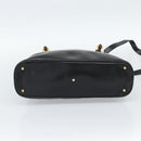 GUCCI Bamboo Hand Bag Leather 2way Black Gold 000 3780 0289 Auth 189634-5