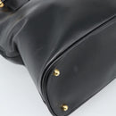 GUCCI Bamboo Hand Bag Leather 2way Black Gold 000 3780 0289 Auth 189634-15
