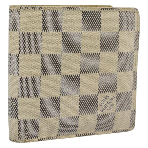 LOUIS VUITTON Damier Azur Porte Feuille Marco Bifold Wallet N60018 Auth 189638