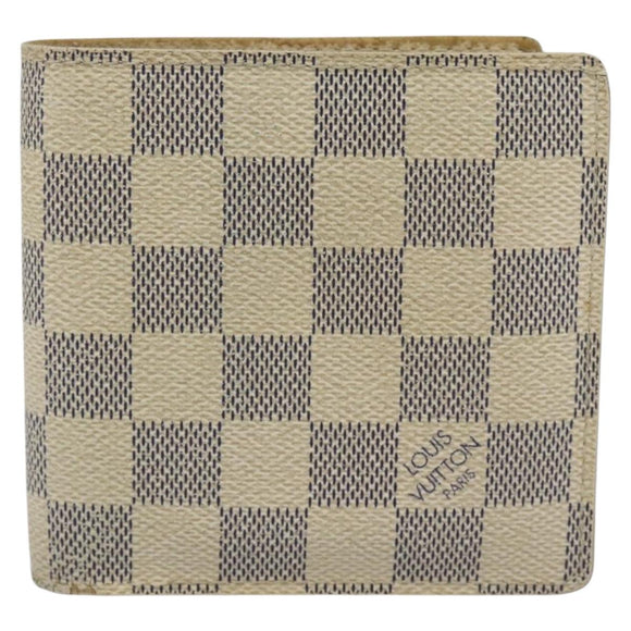 LOUIS VUITTON Damier Azur Porte Feuille Marco Bifold Wallet N60018 Auth 189638