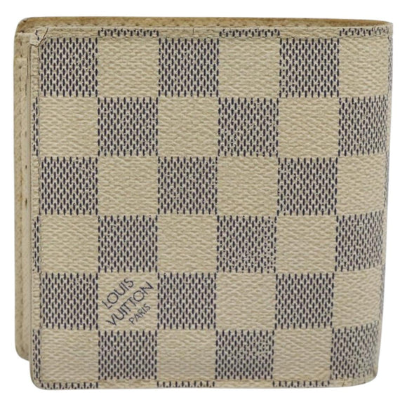 LOUIS VUITTON Damier Azur Porte Feuille Marco Bifold Wallet N60018 Auth 189638