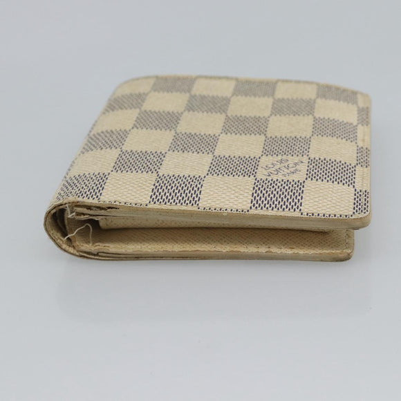 LOUIS VUITTON Damier Azur Porte Feuille Marco Bifold Wallet N60018 Auth 189638