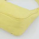 PRADA Hand Pouch Nylon Yellow Silver Auth 189641-9