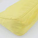 PRADA Hand Pouch Nylon Yellow Silver Auth 189641-14