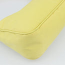 PRADA Hand Pouch Nylon Yellow Silver Auth 189641-16