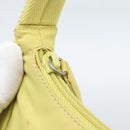 PRADA Hand Pouch Nylon Yellow Silver Auth 189641-18