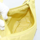 PRADA Hand Pouch Nylon Yellow Silver Auth 189641-20