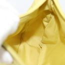 PRADA Hand Pouch Nylon Yellow Silver Auth 189641-21