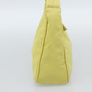 PRADA Hand Pouch Nylon Yellow Silver Auth 189641-3