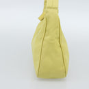 PRADA Hand Pouch Nylon Yellow Silver Auth 189641-4