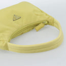 PRADA Hand Pouch Nylon Yellow Silver Auth 189641-7