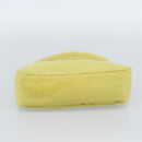 PRADA Hand Pouch Nylon Yellow Silver Auth 189641-5