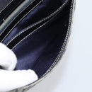 FENDI Zucchino Canvas Mamma Baguette Long Wallet Navy Silver Auth 189643-22