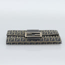 FENDI Zucchino Canvas Mamma Baguette Long Wallet Navy Silver Auth 189643-6