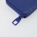 LOUIS VUITTON Taurillon Clemence Monogram Zippy Wallet Blue M80791 Auth 189644-8