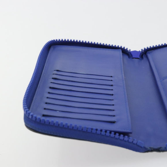 LOUIS VUITTON Taurillon Clemence Monogram Zippy Wallet Blue M80791 Auth 189644