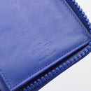 LOUIS VUITTON Taurillon Clemence Monogram Zippy Wallet Blue M80791 Auth 189644-20