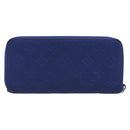 LOUIS VUITTON Taurillon Clemence Monogram Zippy Wallet Blue M80791 Auth 189644-2