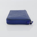 LOUIS VUITTON Taurillon Clemence Monogram Zippy Wallet Blue M80791 Auth 189644-4